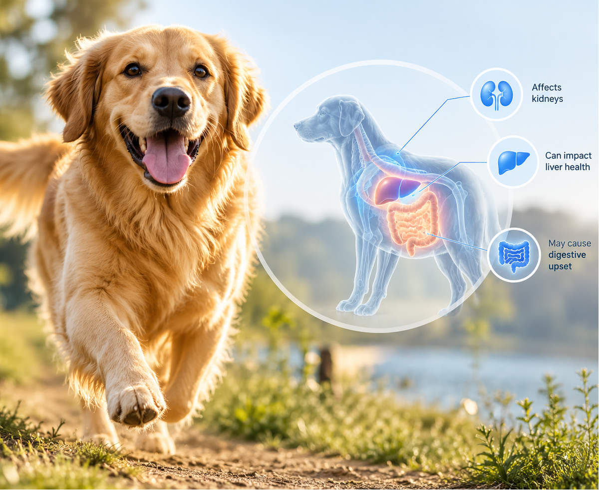 A healthy, energetic dog enjoying time outdoors