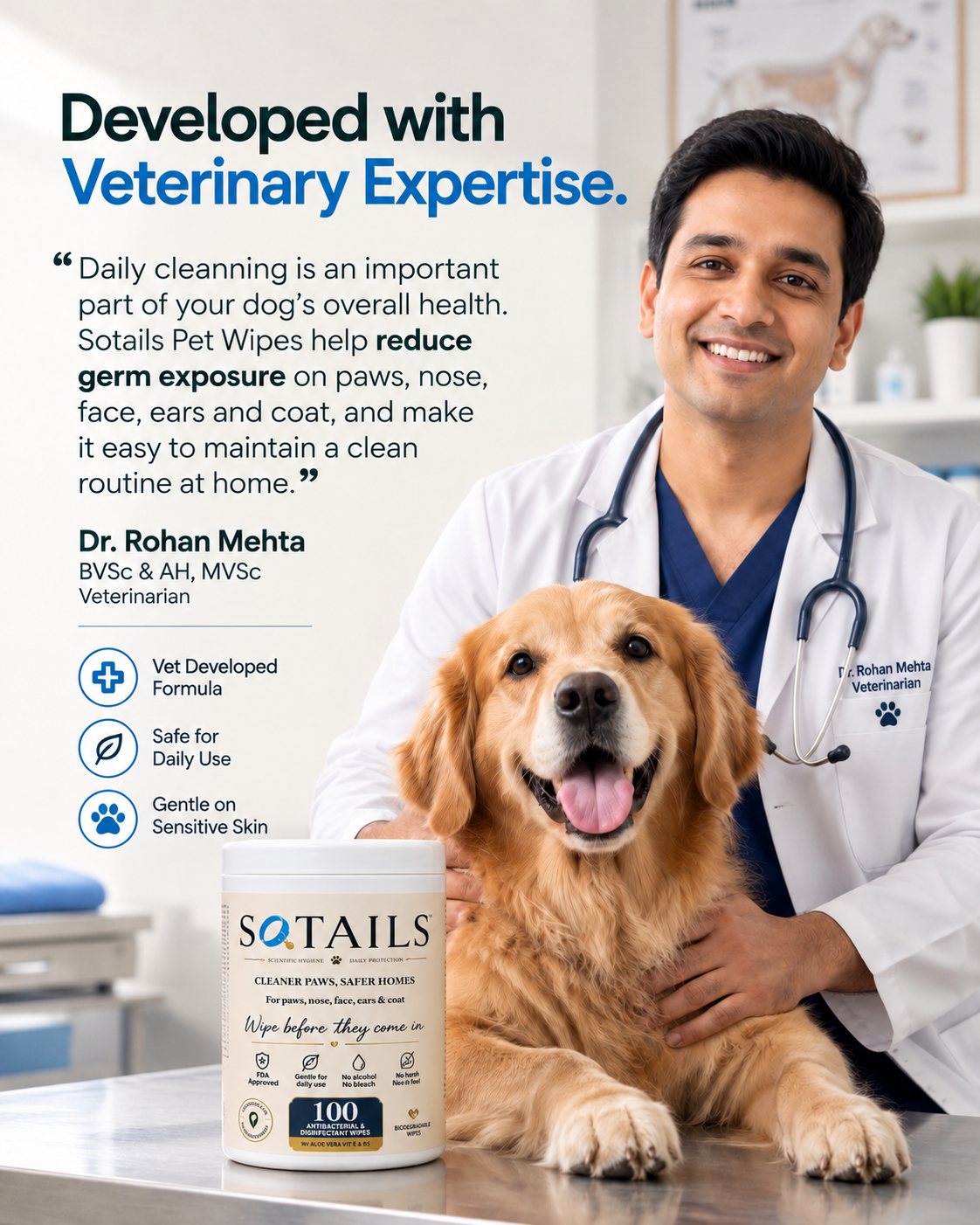 SOTAILS Pet Wipes