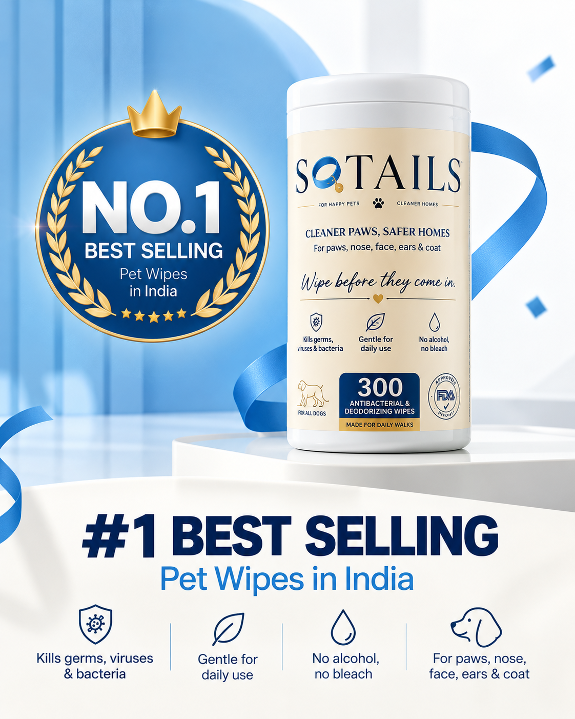 SOTAILS Pet Wipes