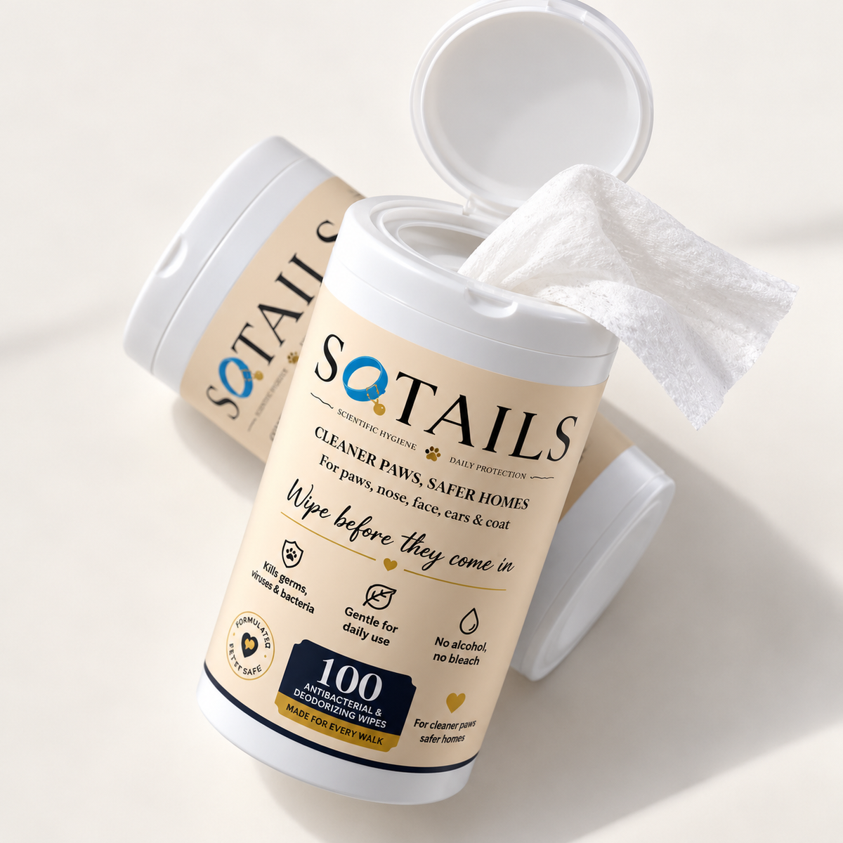 Sotails Pet Wipes canister